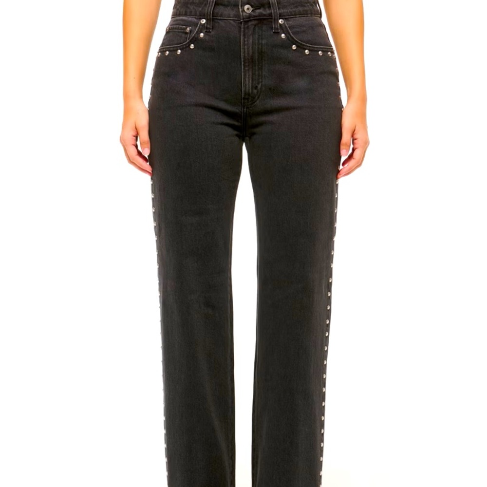 Abercrombie Relaxed 90s Jeans - Black Studded, 27 Short - NWOT